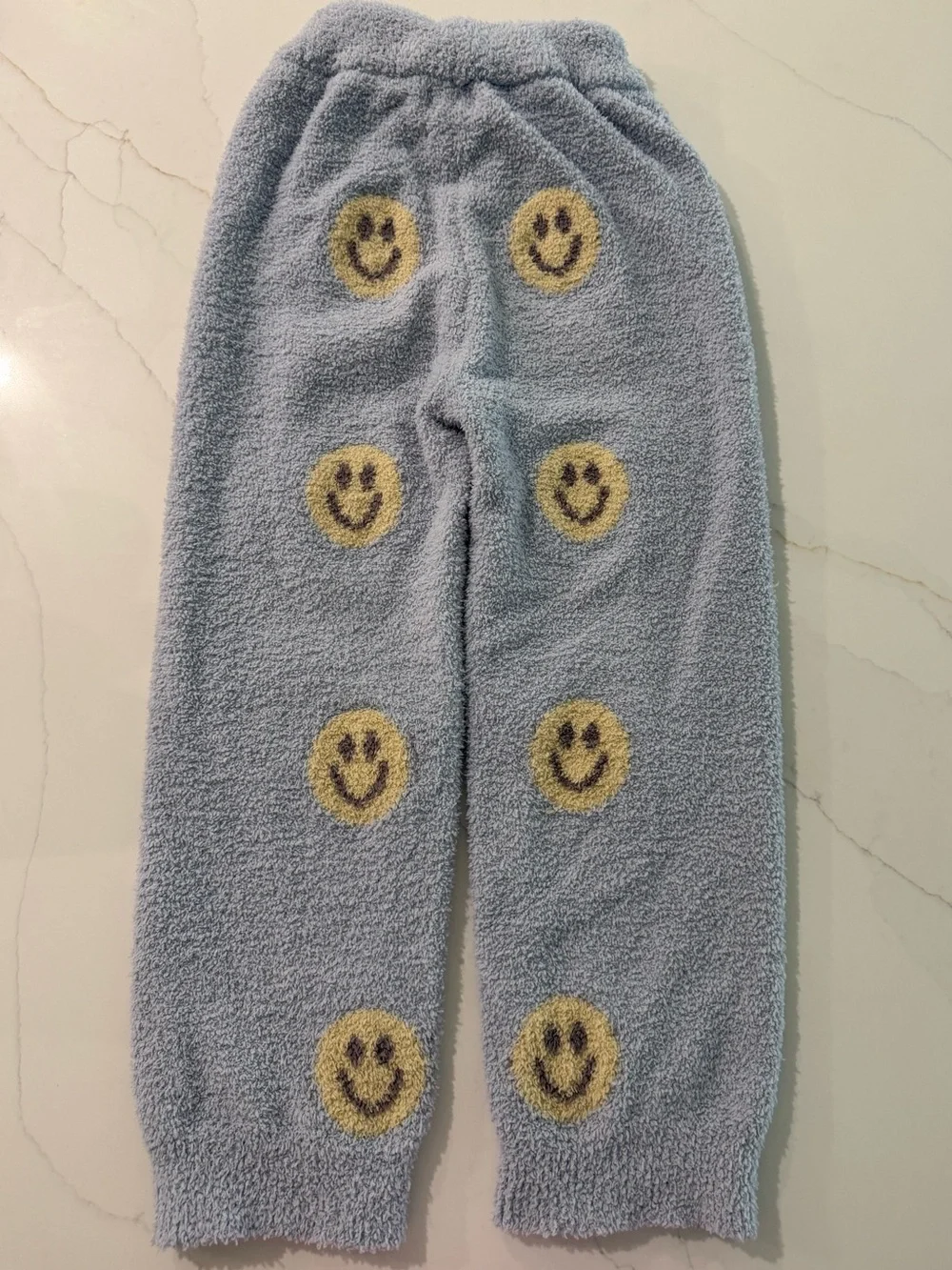 Lola + The Boys Pastel Blue Smiley Knit Sweater